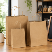 Bolsa de Papel con Asa Retorcida, Resistente a la Grasa y al Aceite, de Grado Alimenticio, Segura, Versátil y Elegante para Eventos de Catering Corporativo y Comida Rápida