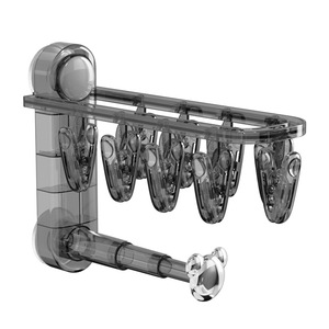 Suction Cup Folding Clothes <b>Rack</b> Double Bar Wall Mounted <b>Drying</b> <b>Rack</b> For Bathroom And Balcony Sock Organizer - Product Image 5