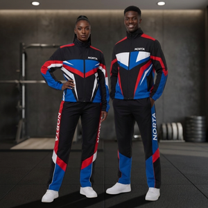 Conjunto Deportivo Cortavientos de Poliéster con Estampado por Sublimación, Impermeable, Transpirable, de Secado Rápido, Unisex, con Cremallera Completa - Product Image 2