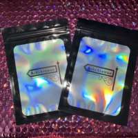 Bolsa de Embalaje Cosmética con Cierre Hermético, Transparente por un Lado, Impresa Personalizada al por Mayor, con Cierre de Cremallera Holográfico