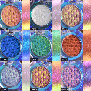 Nhãn hiệu riêng Tùy chỉnh cao sắc tố trang điểm mắt thay đổi màu sắc lâu dài kim loại multichrome ép Tắc Kè Hoa phấn mắt - Product Image 1