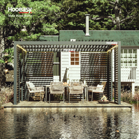 Hooeasy Jardin Manuel Réglable Volets Latéraux Clôture Persienne Toit Bioclimatique Pavillon Gazebo Extérieur Pergola Aluminium