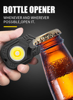 Ouvre-bouteille aimant fort voyant d'avertissement rouge petite lampe de poche LED USB Rechargeable poche Mini COB porte-clés lumière avec lanière