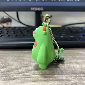 Porte-clés en PVC de personnage de dessin animé vert populaire Kinqee, porte-clés en silicone 3D Kawaii personnalisé - Product Image 4