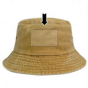 Custom Embroidered Vintage Style Bucket <b>Hat</b> Washed Cotton Classic Retro Cap <b>for</b> Men and Women's Daily Casual Use <b>for</b> Cycling - Product Image 5