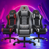 Chaise de jeu ergonomique pivotante et inclinable avec repose-pieds 2026, chaise d'ordinateur de luxe en tissu style course