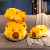 Coussin en peluche Capybara couché, style pain, mignon, doux et moelleux, animal en peluche Hydrochoerus, coussin à câliner pour enfants, décoration de canapé et chambre