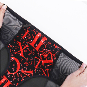 Encaje Bonito Impreso Absorbente A prueba de fugas 4 Período Ropa interior orgánica <span class=keywords><strong>Mujeres</strong></span> Bragas menstruales de algodón - Product Image 4