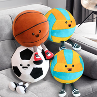 Jouets en peluche mascotte de football brodés ODM en gros, rembourrage en coton PP, matériau 100 % polyester, fonction anti-stress, anniversaire
