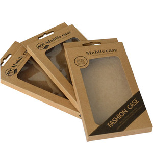 chinese high quality custom with clear window kraft recyclable phone case packaging paper boxes