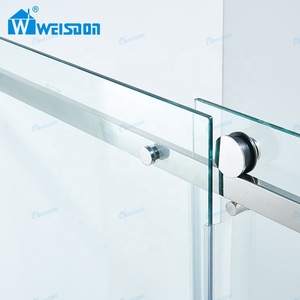 OEM ODM Porte de douche <span class=keywords><strong>baignoire</strong></span> en acier inoxydable verre trempé double paroi de douche coulissante sans cadre - Product Image 3