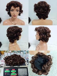 Promoción Letsfly: Pelucas con Flequillo de Ondas Sueltas Hechas a Máquina, 12 Pulgadas, Cabello Humano 100% Natural, Venta al por Mayor, Pelucas con Flequillo de Color, 200% de Densidad, 33$ - Product Image 5