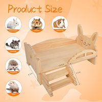 Nichoir et maison en bois pour cochon d'Inde avec escalier, plateforme-lit pour petits animaux, lapins nains, hamsters, chinchillas