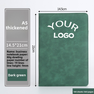 Cuaderno diario de cuero Pu A5 logotipo personalizado Escritura de tapa dura con ranura para bolígrafo cuaderno diario Bloc de notas - Product Image 6