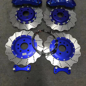 Piezas de freno automático atornilladas directas, Kit de freno grande de coche modificado para competición de carreras, pinza de freno de 6 pistones, Kit de disco de Rotor de onda azul - Product Image 4