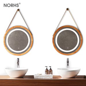 Nouvelle conception antique rond en bois rétro <span class=keywords><strong>miroir</strong></span> mural décoratif - Product Image 2