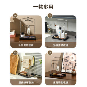 Organizador de Joyas Bydol, Tipo Rectangular, de Madera de Nogal, con Ganchos Múltiples, Decoración para el Hogar - Product Image 5