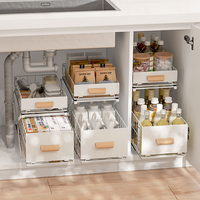 Organisateur de cuisine en métal extensible à 2 niveaux réglable pour sous-évier
