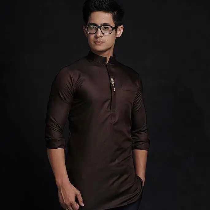 Kurta Thiết Kế Cho Nam Giới Thiết Kế Và Casual Shalwar Kameez Span Polyester Men Kurta Nửa Tay Áo Slim Fit Kurta Thiết Kế