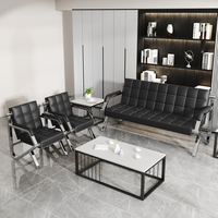 Mobilier commercial pour salle d'attente, chaise double en cuir avec cadre en bois doré pour salle d'attente, hôpital, aéroport