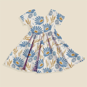 Abito da Festa per Bambine Ruidian con Stampa Personalizzata, Vestito Principessa a Maniche Corte con Motivo a Spirale per Eventi Autunnali ed Estivi - Product Image 6