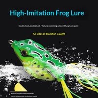 Leurre grenouille en acier inoxydable 5g/8.5g/12.5g avec double hameçons, flottant à pointe relevée, pour Blackfish et Black