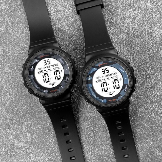 Wholesales Round Black Sport Multifunctional Calendar Waterproof Digital Watch for Boys