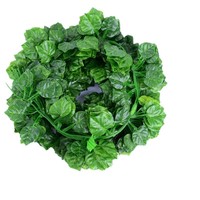 Guirlande de feuilles vertes artificielles pour plafond, feuilles de vigne, fausse guirlande florale, décoration de vitrine, plante grimpante, rotin, pour les fêtes