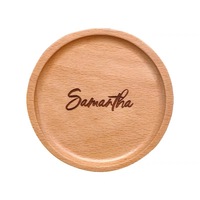 Vente en gros de sous-verres en bambou Oem personnalisés en usine sous-verres en bois sous-verres en hêtre pour tasse à café
