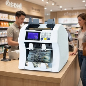 Compteur <span class=keywords><strong>de</strong></span> billets portable JPY KOW THB SGD, machine à compter les billets à double poche - Product Image 6