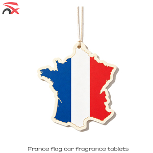 Désodorisant de voiture en papier personnalisé en forme de carte de <span class=keywords><strong>France</strong></span> avec drapeau tricolore français, parfumé, à suspendre, pour cadeaux promotionnels en gros - Product Image 1