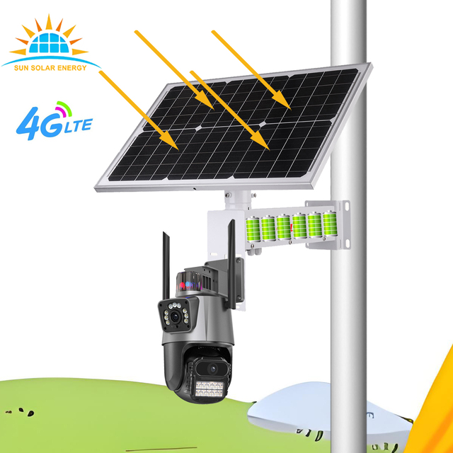 Colin V380 PRO Icsee 6MP 10X Zoom 4G Solar Powered Network CCTV Camera LTE SIM Card IP PTZ Dual-Lens AI Tracking Outdoor Camera