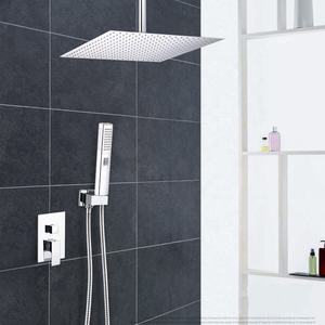 Sistema de grifería negra para baño y <span class=keywords><strong>ducha</strong></span>, montado en la pared, con efecto lluvia, <span class=keywords><strong>mezclador</strong></span> de <span class=keywords><strong>ducha</strong></span> oculto, juego de grifería - Product Image 3