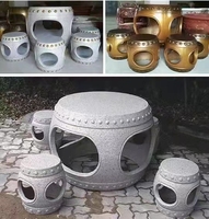 Moule en plastique pour coffrage de meubles de jardin en béton préfabriqué (tabourets et tables)