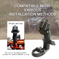 Support de microphone CB portable pour radio bidirectionnelle avec base à rotule de 1 pouce, support universel pour talkie-walkie de voiture