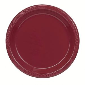 Assiettes réutilisables pour fêtes, couleur bordeaux, en plastique recyclable, pour toutes les occasions - Product Image 1