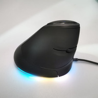 ODM Mouse game 2.4G nirkabel gigi biru Mouse Ergo vertikal RGB OEM Mouse ergonomis komputer dapat diisi ulang lampu 11D