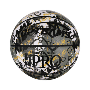 Profesional de alta calidad con logotipo personalizado Deportes Baloncesto Street College Fancy Impresión digital Pelota de cuero - Product Image 1