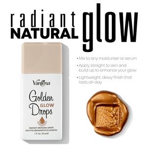 OEM/ODM Golden Glow Anti-Aging Liquid Bronzing Drops, gouttes bronzantes liquides anti-âge, teint radieux modulable, sérum autobronzant hydratant pour le visage et le corps - Product Image 4