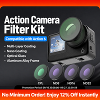 Kit de filtres ND DJI Osmo Action 6 ND16 ND32 ND64 ND128 en alliage d'aluminium multi-couches résistant à l'eau pour accessoire de caméra Action 6
