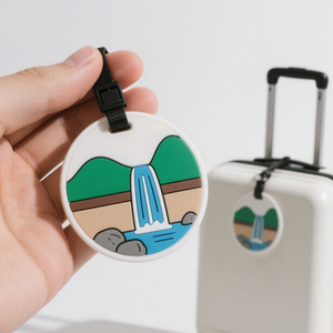 Diseño personalizado Rectángulo de tamaño estándar <span class=keywords><strong>con</strong></span> nombre Tarjeta de identificación Correa de plástico Etiqueta de viaje 3D PVC <span class=keywords><strong>Mapa</strong></span> de goma Etiqueta de equipaje Maleta Mochila - Product Image 4