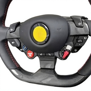 พวงมาลัยคาร์บอนไฟเบอร์ Ferrari 488 รุ่นใหม่ ปี 2015-2018 พร้อมวัสดุหนัง LED สำหรับการดัดแปลง/อัปเกรด - Product Image 3
