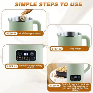 Máquina para Hacer Leche de Nueces Automática 8 en 1 de 800 ml, Máquina para Hacer Leche de Soya con 10 Cuchillas para Leche de Almendras, Avena y Coco Casera - Product Image 2