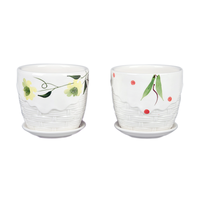 Pot Bunga Keramik Sin Wings Sunflower Set 3 Buah (4+5+6 Inch) untuk Tanaman Indoor