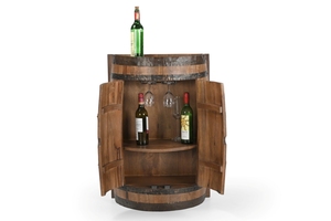 Barra de bar de madera de medio barril, la más vendida, con acabado en nogal marrón, material de madera de mango, precio al por mayor - Product Image 5