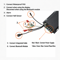 Kit de conversion de moto électrique avec moteur moyeu 5000W, moteur de roue sans balais sans engrenage à enroulement 3T avec contrôleur à écran LCD couleur