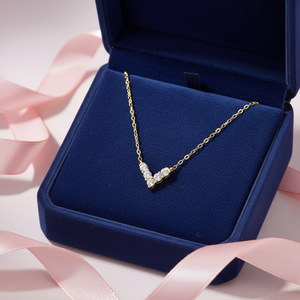 New Design Fine Jewelry 18K Yellow Gold <b>Necklace</b> With Natural Diamond <b>Necklace</b> Trendy Lady Jewelry For Wholesale Supplier - Product Image 5