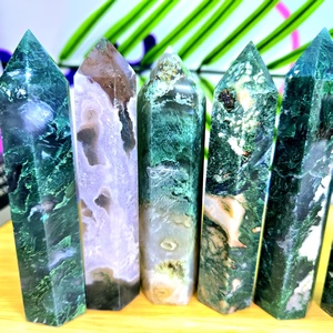 Venta al por Mayor de Torres de Ágata Musgosa Natural, Reiki, Sanación, Feng Shui, Geoda, Decoración para el Hogar - Product Image 3