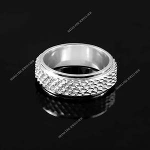 Anillo giratorio de trabajo grabado hecho a mano de Plata de Ley 925 para hombre, boda, uso diario, joyería de plata, anillo de dedo - Product Image 6