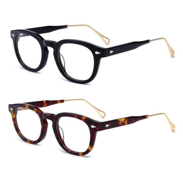 Wholesale Famous Brands Designer Round Metal Glasses Frame Eye Glasses Acetate Optical Eyeglasses Price
